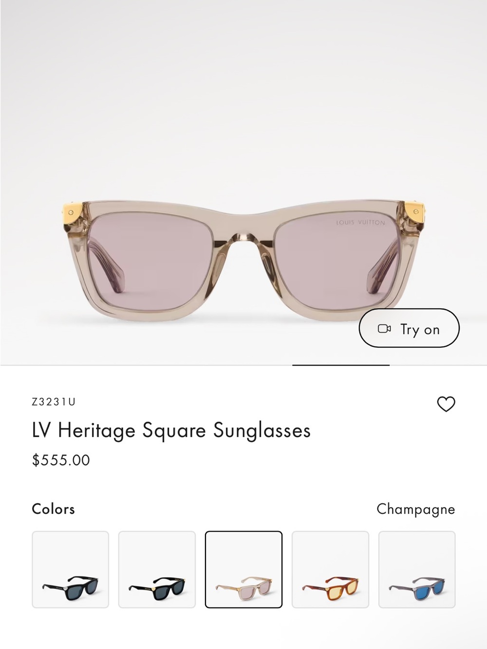 LV Heritage Square Sunglasses - Picture 3 of 12